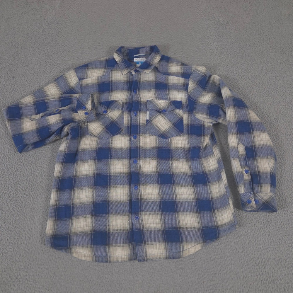 VINTAGE Columbia Jacket Mens Medium Multi Flannel Fleece Lined Shacket Plaid 00s